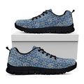 Blue Denim Western Paisley Print Black Running Shoes