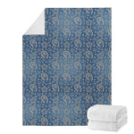 Blue Denim Western Paisley Print Blanket