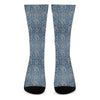 Blue Denim Western Paisley Print Crew Socks