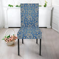 Blue Denim Western Paisley Print Dining Chair Slipcover