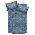 Blue Denim Western Paisley Print Duvet Cover Bedding Set