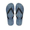 Blue Denim Western Paisley Print Flip Flops