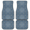 Blue Denim Western Paisley Print Front and Back Car Floor Mats