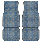 Blue Denim Western Paisley Print Front and Back Car Floor Mats