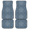 Blue Denim Western Paisley Print Front and Back Car Floor Mats