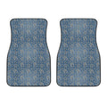 Blue Denim Western Paisley Print Front Car Floor Mats