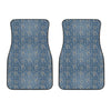 Blue Denim Western Paisley Print Front Car Floor Mats