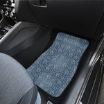 Blue Denim Western Paisley Print Front Car Floor Mats