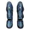 Blue Denim Western Paisley Print Muay Thai Shin Guard