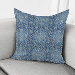 Blue Denim Western Paisley Print Pillow Cover