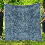 Blue Denim Western Paisley Print Quilt