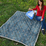 Blue Denim Western Paisley Print Quilt