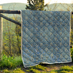 Blue Denim Western Paisley Print Quilt