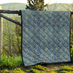 Blue Denim Western Paisley Print Quilt
