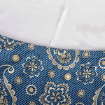 Blue Denim Western Paisley Print Sofa Cover