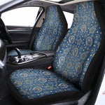 Blue Denim Western Paisley Print Universal Fit Car Seat Covers