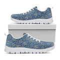 Blue Denim Western Paisley Print White Running Shoes