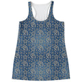 Blue Denim Western Paisley Print Women's Racerback Tank Top