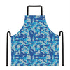 Blue Digital Camo Pattern Print Apron