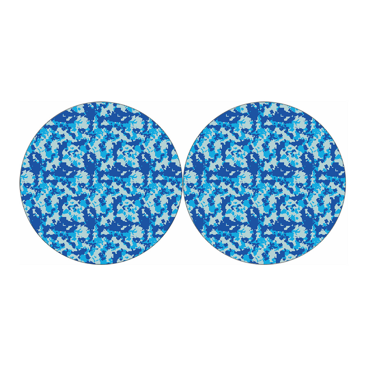 Blue Digital Camo Pattern Print Car Coasters