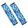 Blue Digital Camo Pattern Print Car Seat Belt Covers