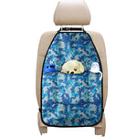 Blue Digital Camo Pattern Print Car Seat Organizers