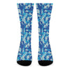 Blue Digital Camo Pattern Print Crew Socks