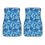 Blue Digital Camo Pattern Print Front Car Floor Mats