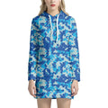 Blue Digital Camo Pattern Print Pullover Hoodie Dress
