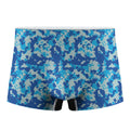 Blue Digital Camo Pattern Print Men's Boxer Briefs