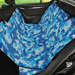 Blue Digital Camo Pattern Print Pet Car Back Seat Cover