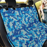 Blue Digital Camo Pattern Print Pet Car Back Seat Cover
