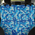 Blue Digital Camo Pattern Print Pet Car Back Seat Cover