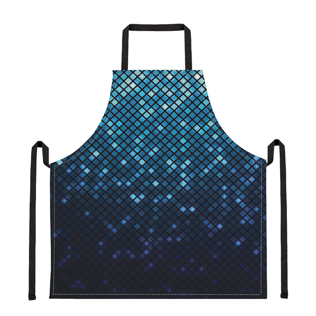 Blue Disco Lights Pattern Print Apron