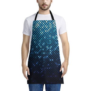 Blue Disco Lights Pattern Print Apron