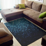 Blue Disco Lights Pattern Print Area Rug