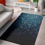 Blue Disco Lights Pattern Print Area Rug