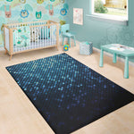 Blue Disco Lights Pattern Print Area Rug