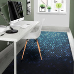 Blue Disco Lights Pattern Print Area Rug