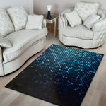 Blue Disco Lights Pattern Print Area Rug