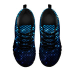 Blue Disco Lights Pattern Print Black Sneakers