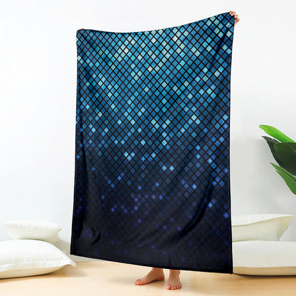 Blue Disco Lights Pattern Print Blanket