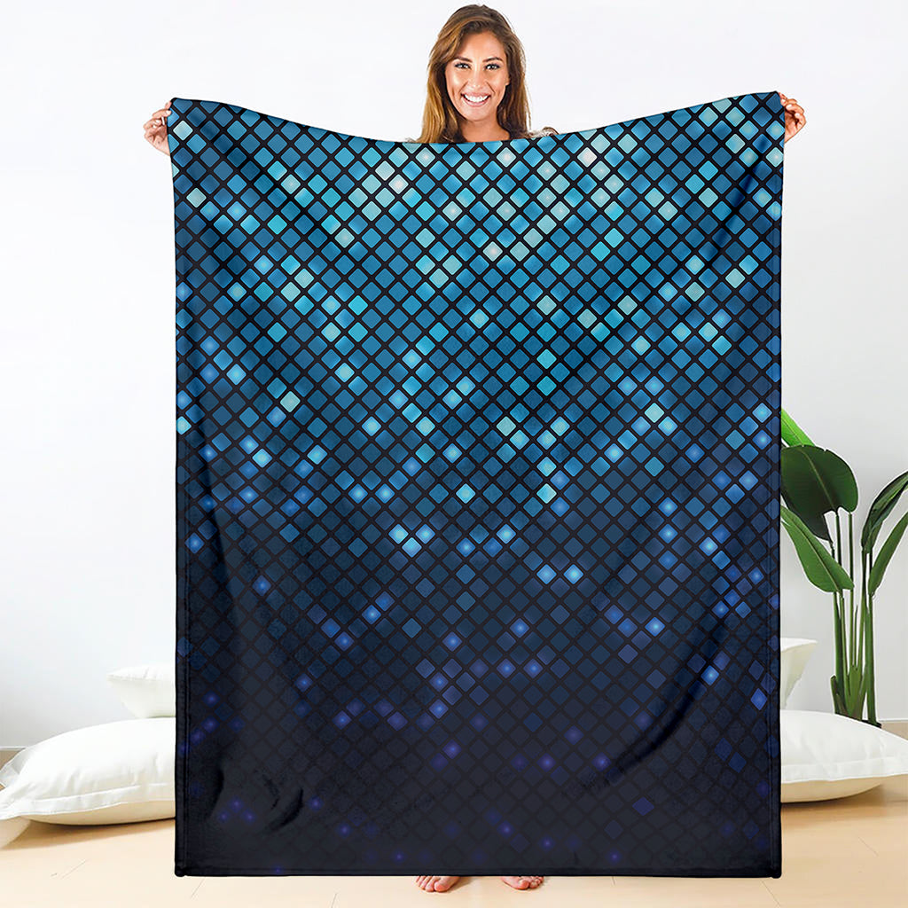 Blue Disco Lights Pattern Print Blanket