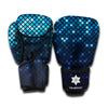 Blue Disco Lights Pattern Print Boxing Gloves