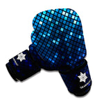 Blue Disco Lights Pattern Print Boxing Gloves