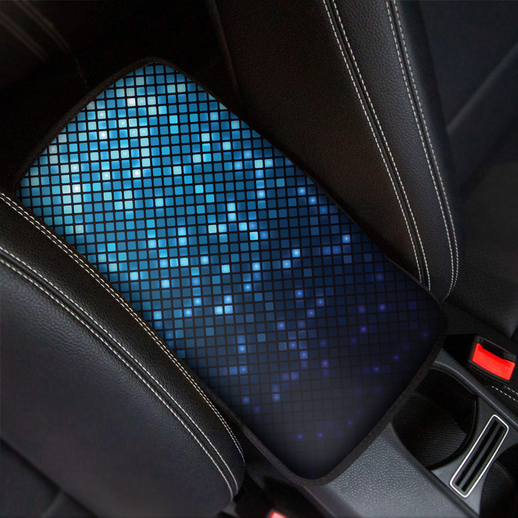 Blue Disco Lights Pattern Print Car Center Console Cover