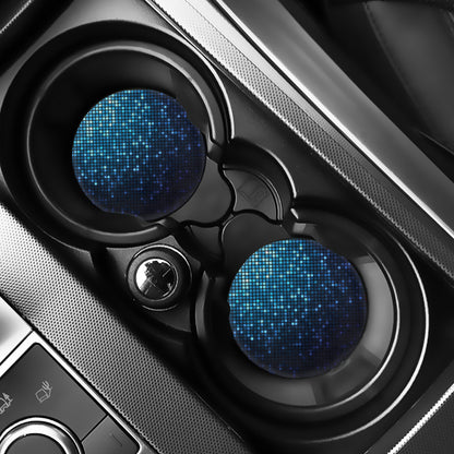 Blue Disco Lights Pattern Print Car Coasters