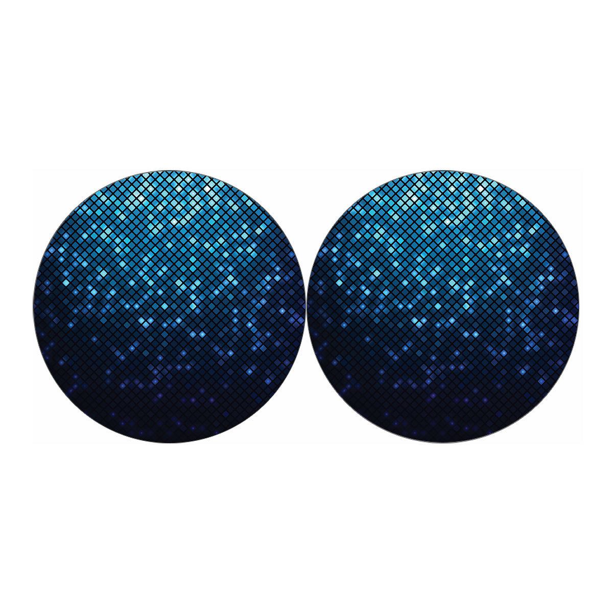 Blue Disco Lights Pattern Print Car Coasters