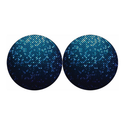 Blue Disco Lights Pattern Print Car Coasters
