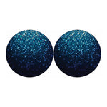 Blue Disco Lights Pattern Print Car Coasters